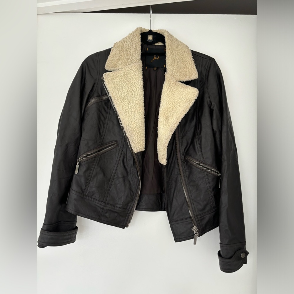 Jack Faux Leather jacket with fur